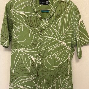 Sig Zane Green Leaf Print Men's Shirt
